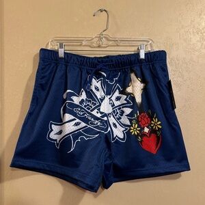 NWT Ed Hardy men’s Cross Snake Mesh Shorts sz L